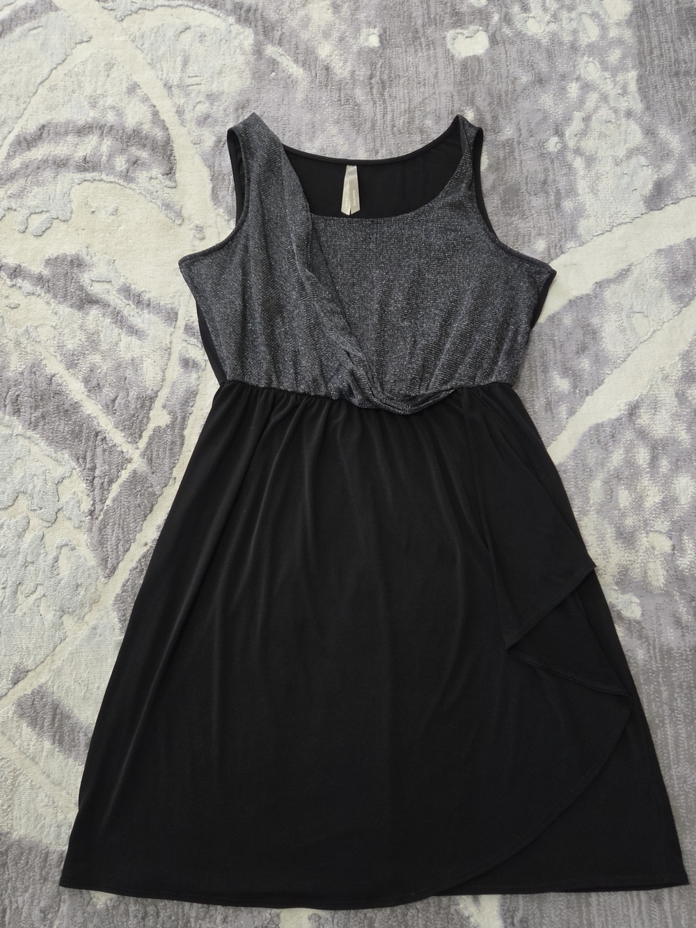 Shimmery Gray & Black Sleeveless Midi Dress Size 1XL By Coquette et Coquine